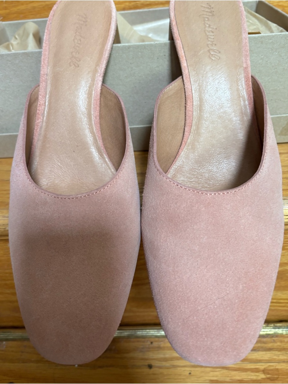 Madewell Dusty Pink Suede Slip-On Mules